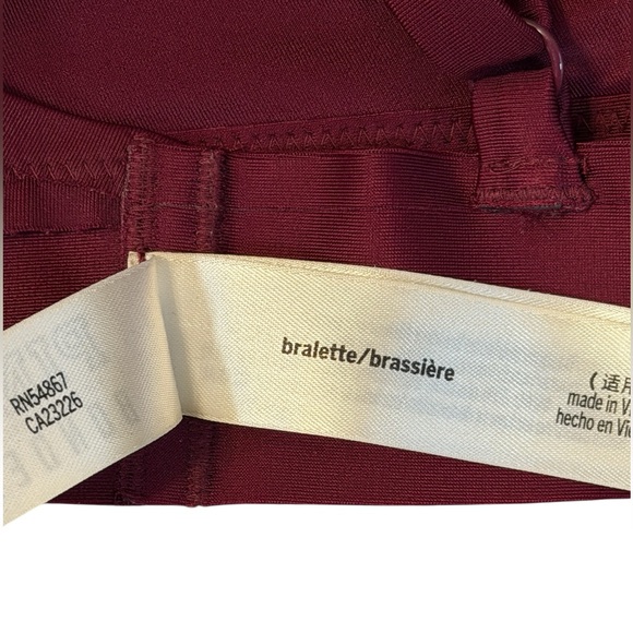 Victoria's Secret PINK Bonded Scalloped plunge Bralette Burgundy Size L #2013 - Picture 8 of 8